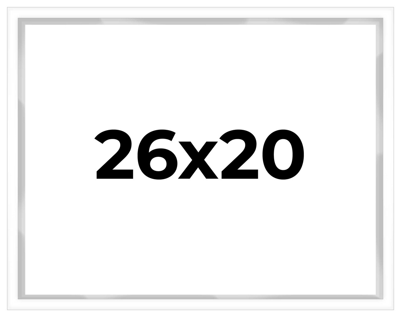 26x20 Shadow Box 3/4" Depth White Picture Frame - UV Acrylic, Backing, Hanging Hardware